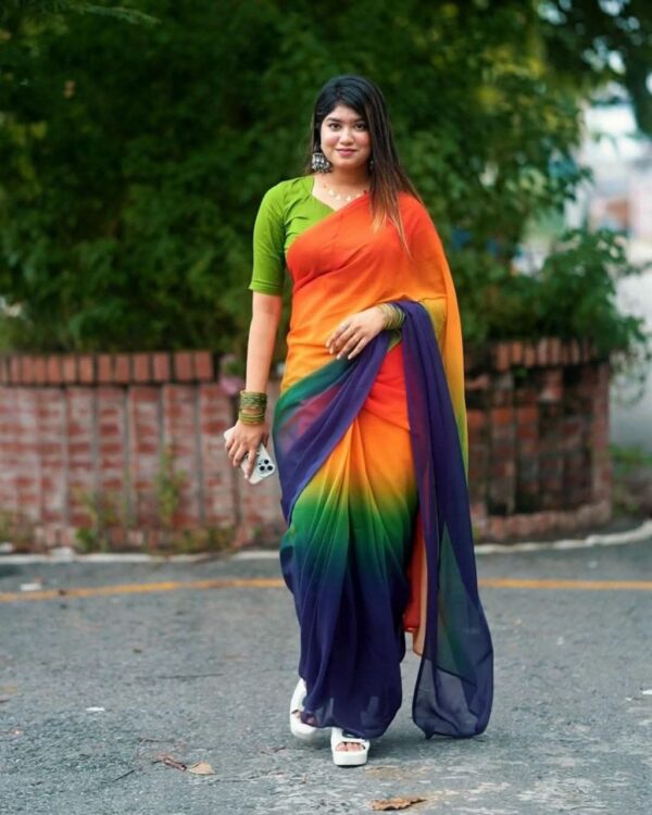 Indian Rainbow Saree