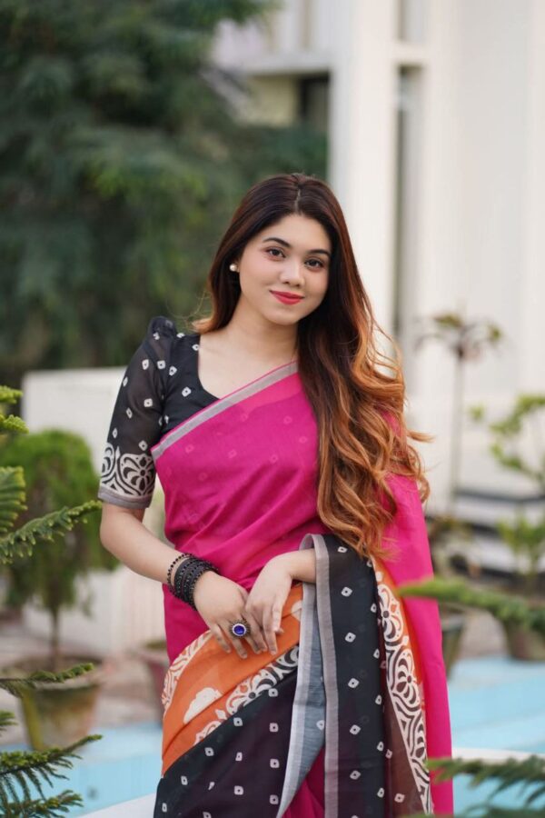 আদুরী প্রিমিয়াম চান্দুরি সিল্ক শাড়ি। - Image 8
