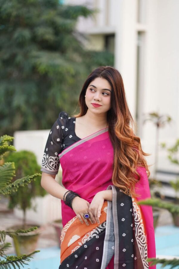 আদুরী প্রিমিয়াম চান্দুরি সিল্ক শাড়ি। - Image 6