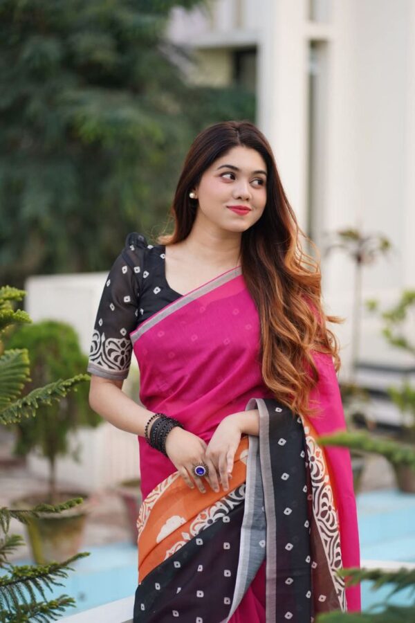 আদুরী প্রিমিয়াম চান্দুরি সিল্ক শাড়ি। - Image 2