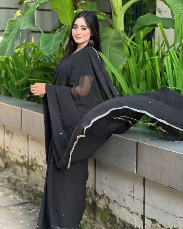 Indian Microsoft Georgette Saree - Image 2