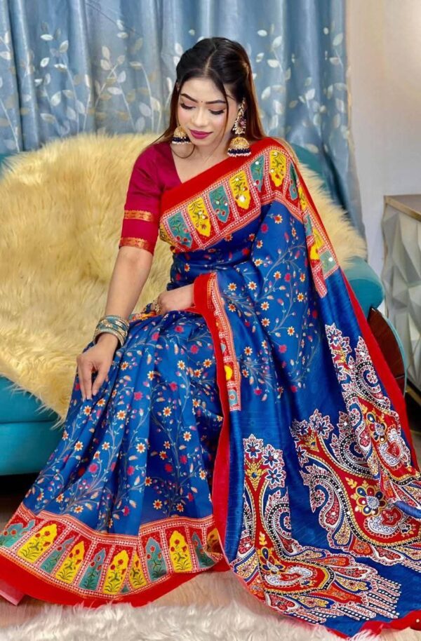 Semi Moslin Saree - Image 4