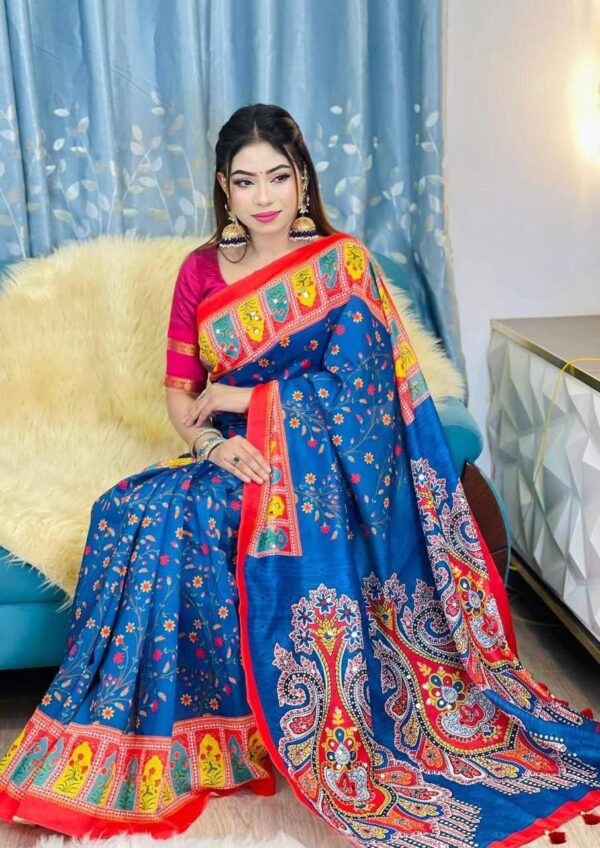 Semi Moslin Saree - Image 3