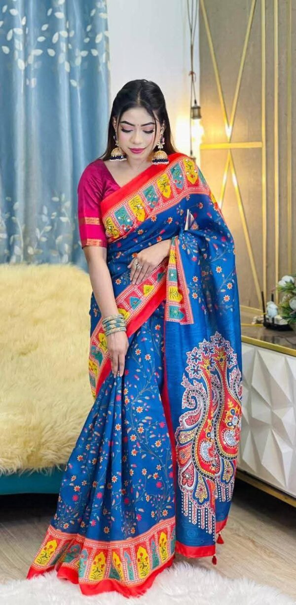 Semi Moslin Saree - Image 2